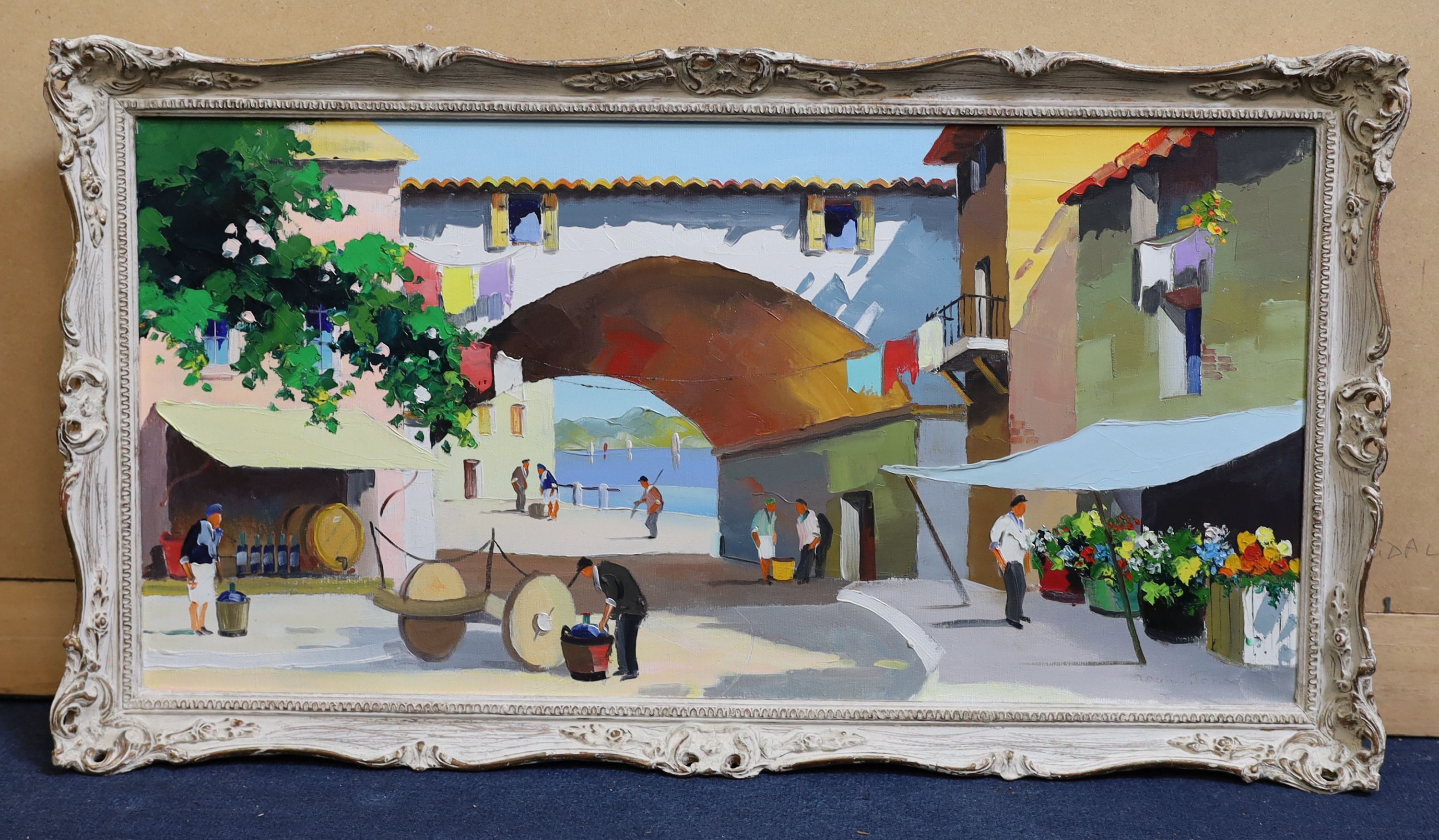 Cecil Rochfort Doyly-John (1906-1993), 'The Archway at Cap d'Antibes near Nice and Monte Carlo', oil on canvas, 35 x 70cm